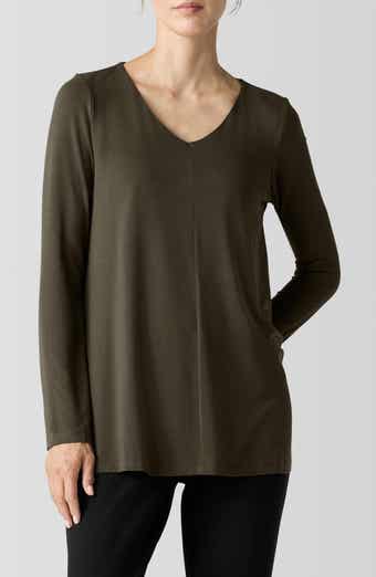 Eileen Fisher Long Sleeve V-Neck Tunic Top