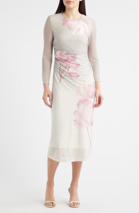 Ruched Long Sleeve Dress (Petite)