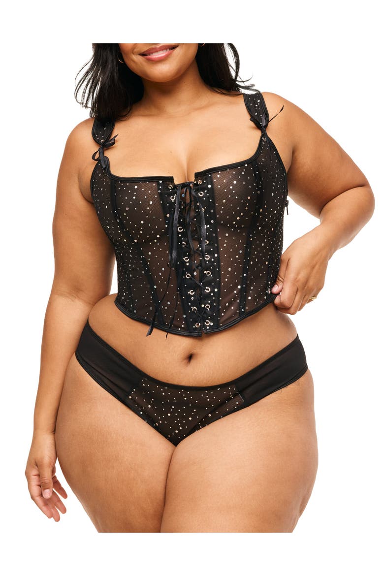 Diamond Corset & Panty Set, Main, color, Black