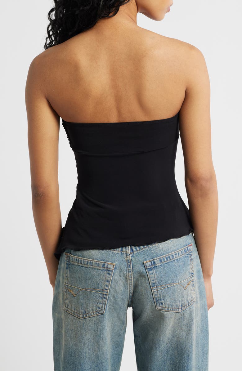 BDG Urban Outfitters Rem Cinched Strapless Top, Alternate, color, Black