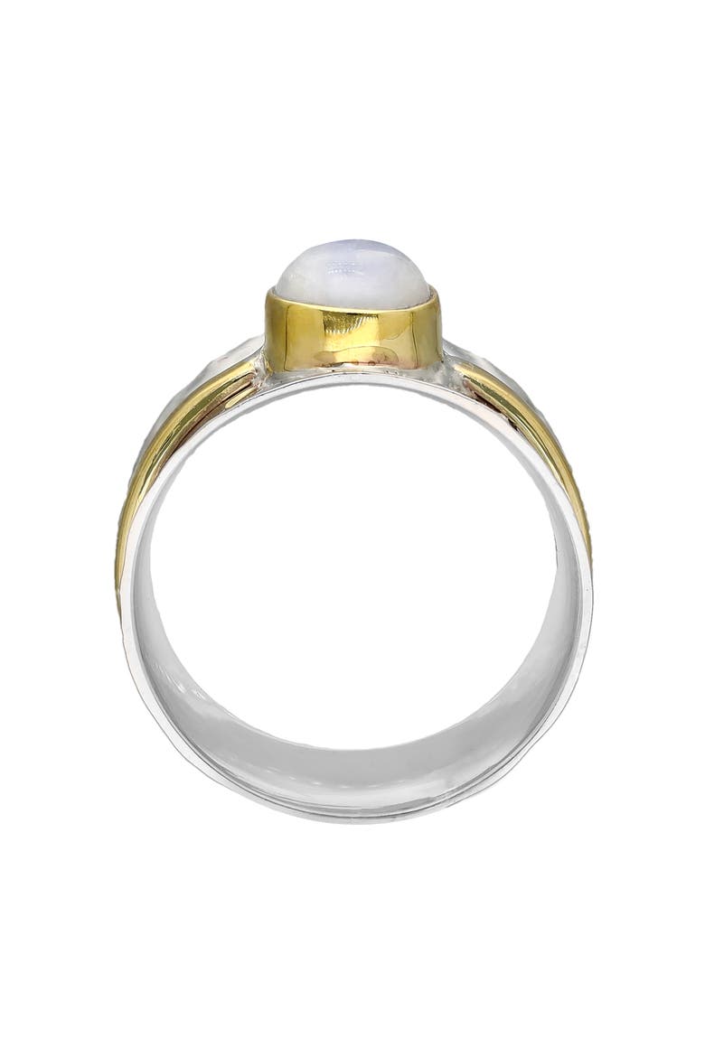 Two-Tone Moonstone Hammered Ring, Alternate, color, WHITE