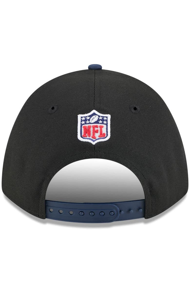New Era Men's New Era Black/Navy New England Patriots 2025 NFL Draft 9FORTY A-Frame M-Crown Adjustable Hat, Alternate, color, Black