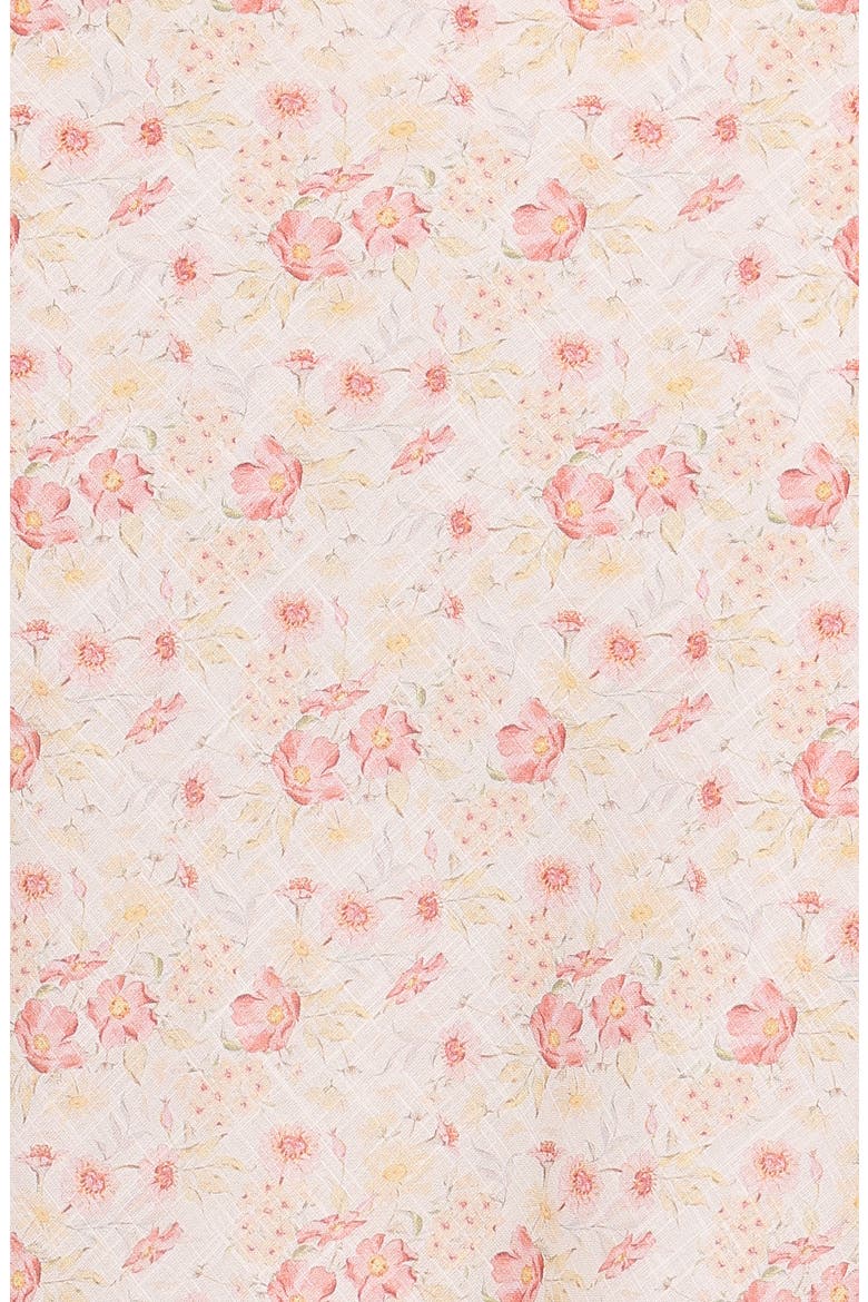 Giarda Floral Print Crinkle Linen Blend Maxi Skirt, Alternate, color, PEACH DITSY FLORAL