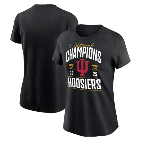 Women's  Black Indiana Hoosiers College Football Playoff 2025 National Champions Locker Room Replica T-Shirt