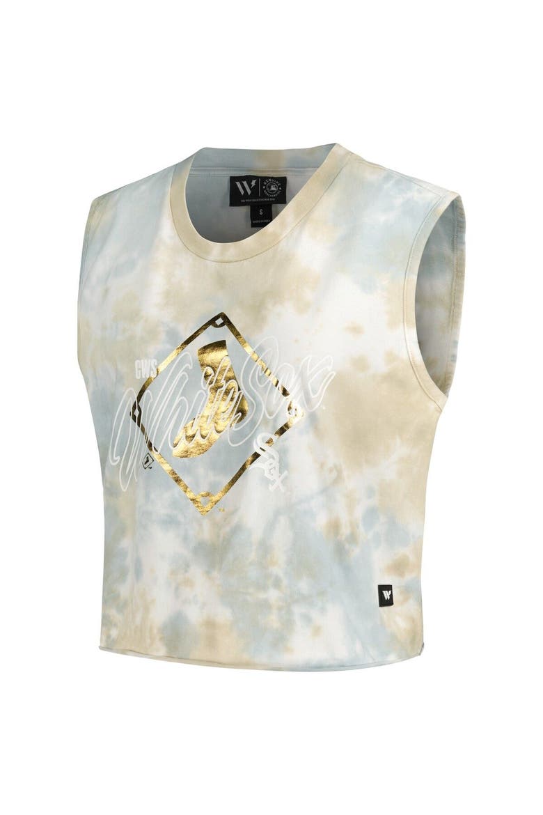 Women's The Wild Collective White Chicago White Sox Washed Muscle Tank Top, Alternate, color, White