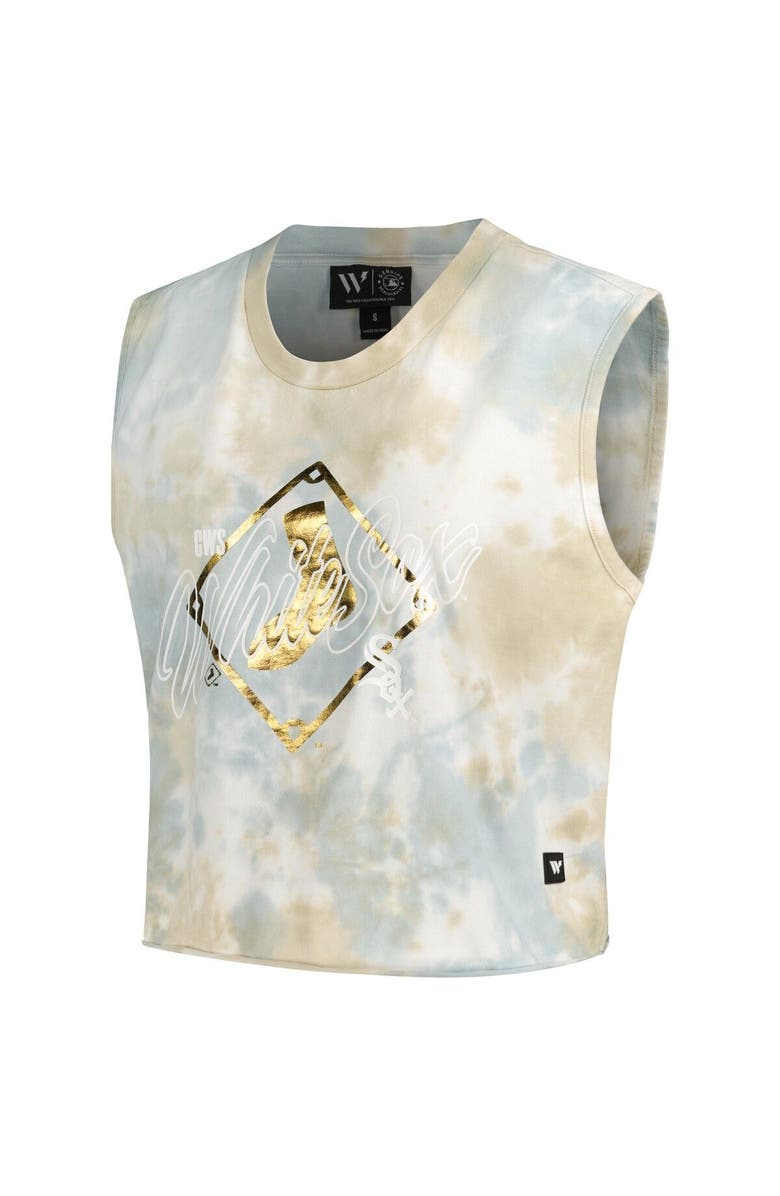 THE WILD COLLECTIVE Women's The Wild Collective White Chicago White Sox Washed Muscle Tank Top, Alternate, color, White