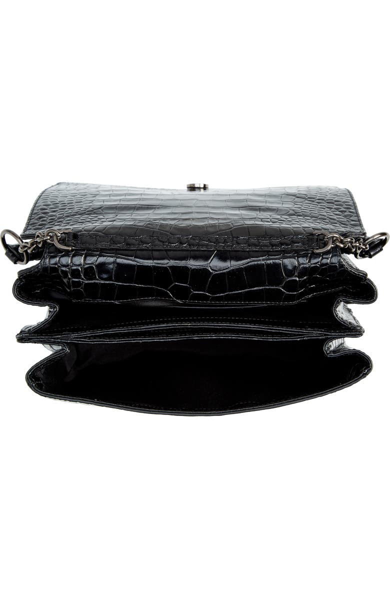 gu-de Medium Fame Croc Embossed Shoulder Bag, Alternate, color,