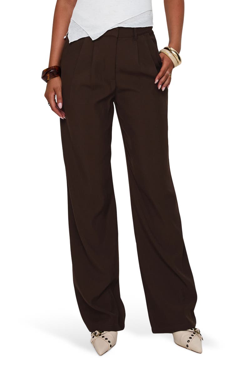 Ambient Pleat Front Wide Leg Pants, Main, color, CHOCOLATE