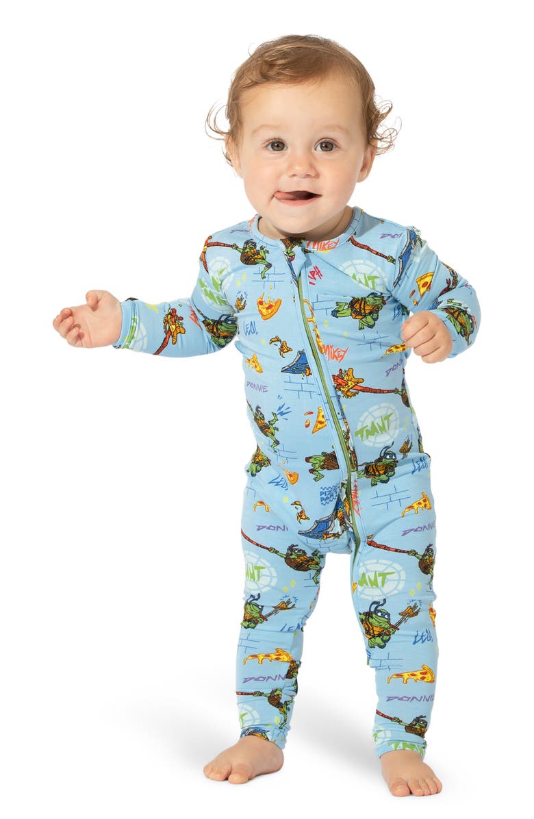 Bellabu Bear Kids' Teenage Mutant Ninja Turtles Fitted Convertible Footie Pajamas, Alternate, color, 
