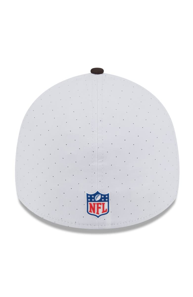 New Era Men's New Era  White/Brown Cleveland Browns 2025 NFL Training Camp Throwback Logo 39THIRTY Flex Hat, Alternate, color, White