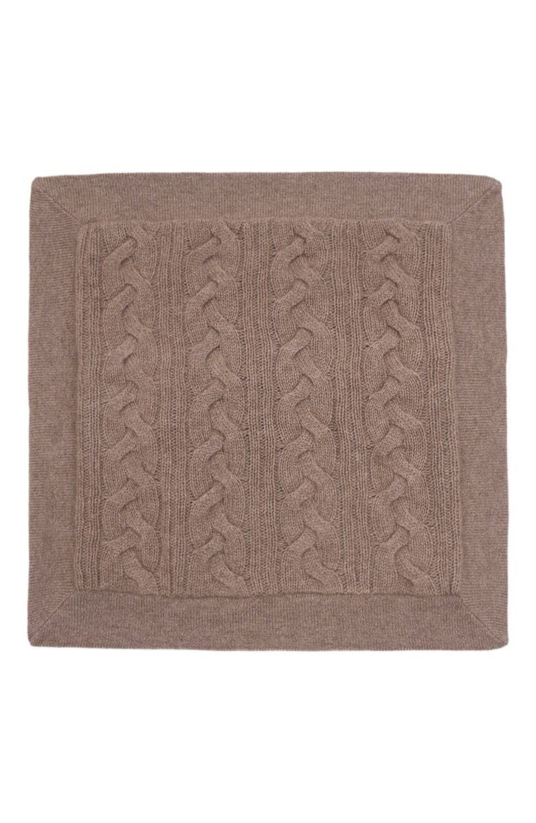 GOBI Mongolian Cashmere Knitted Pillow Cover, Main, color, Taupe