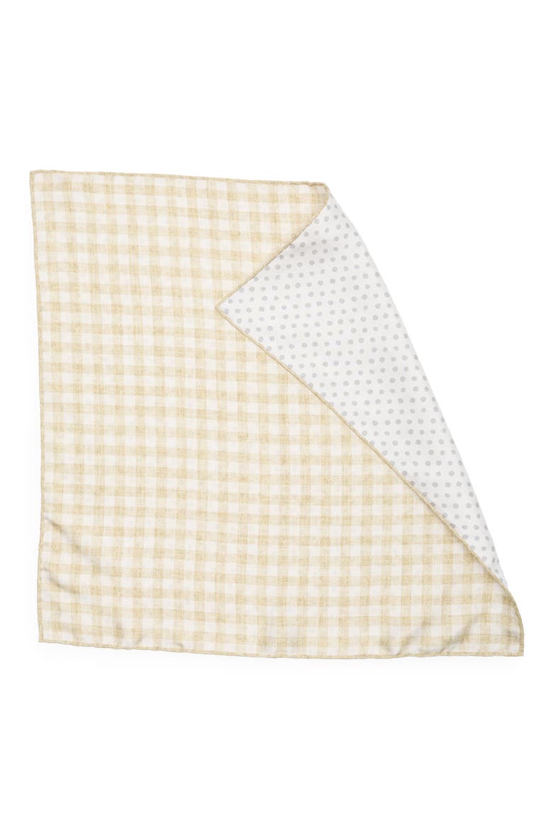 Gingham Silk Pocket Square, Alternate, color, NATURAL