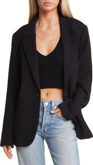 Open Edit Oversize Curve Hem Blazer