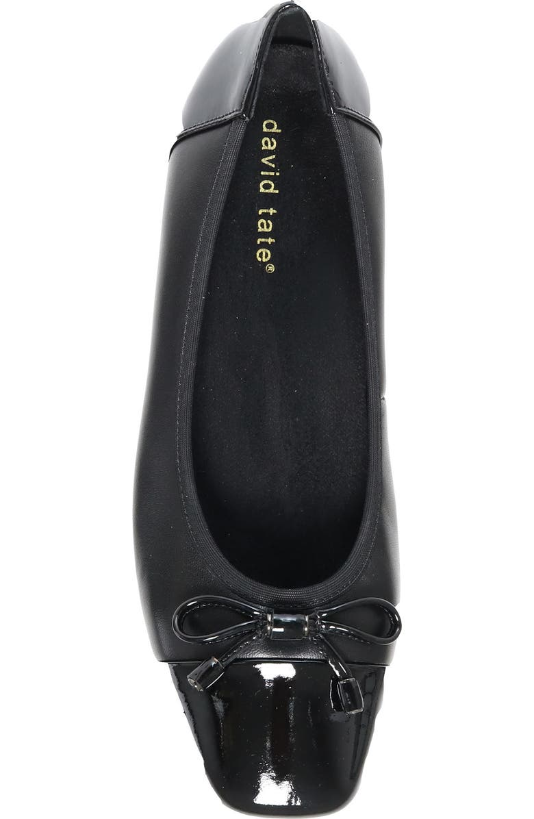 David Tate Alpha Square Toe Flat, Alternate, color, Black Nappa Patent