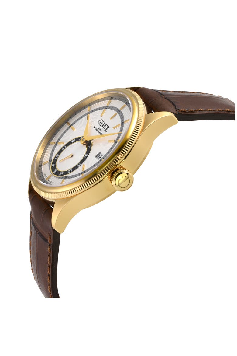 Empire Leather Strap Automatic Watch, 40mm, Alternate, color, BROWN