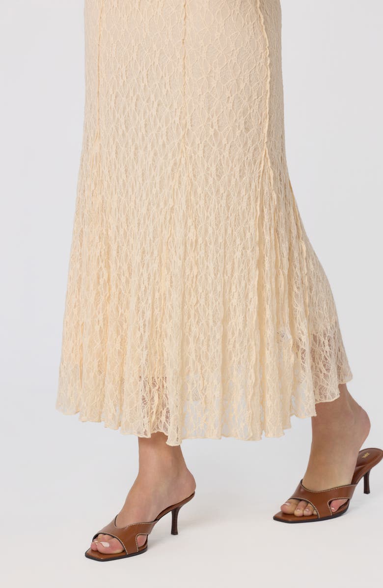 ASTR the Label Annabella Lace Overlay Midi Dress, Alternate, color, Cream