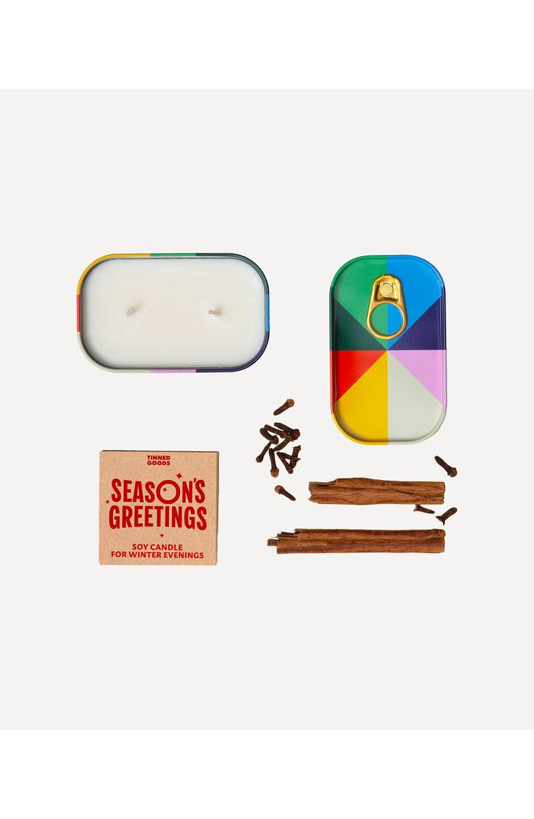 Block Design Season's Greetings Tinned Candle, Alternate, color, Rainbow Multi-Color