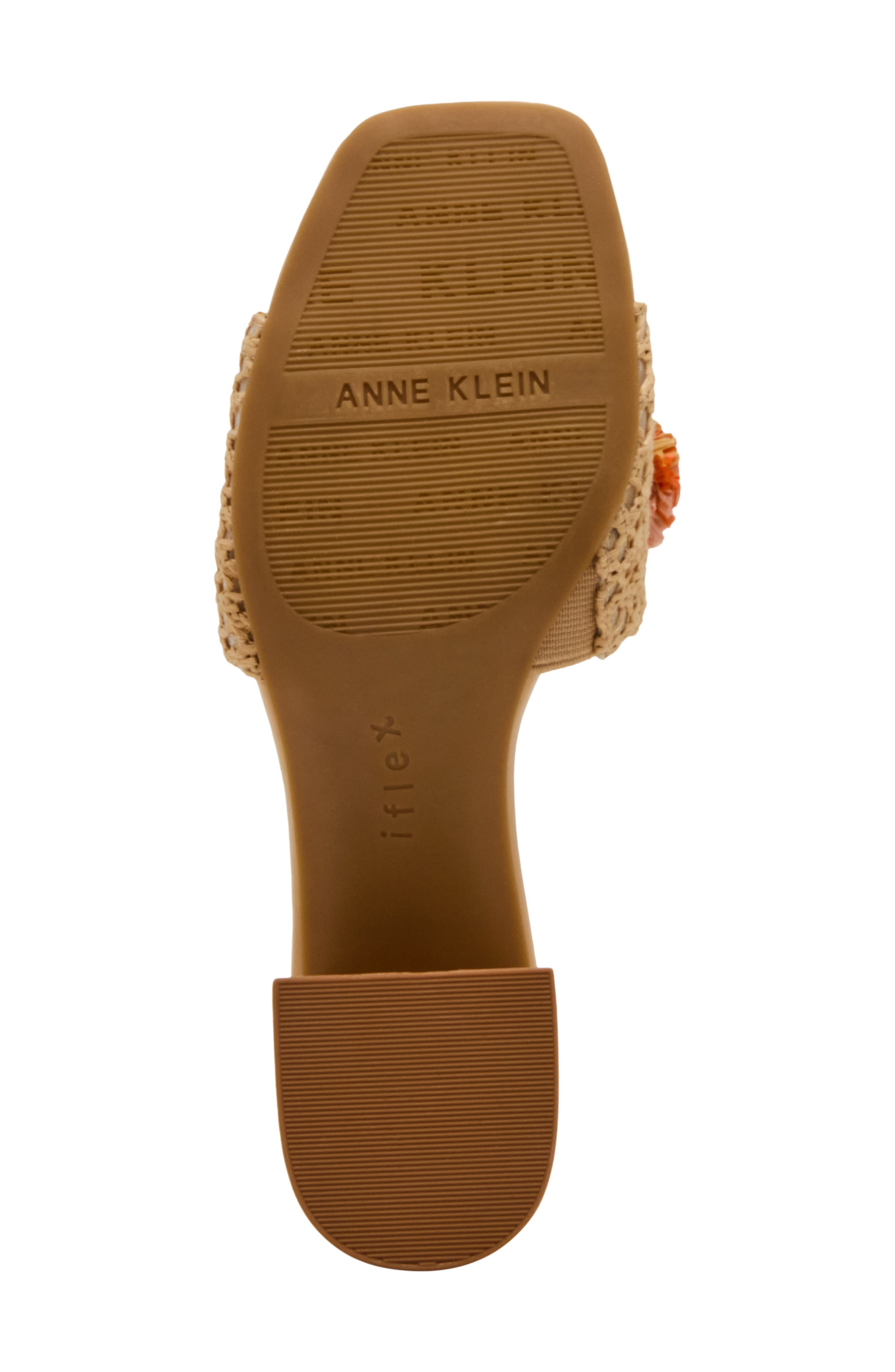 Anne Klein Dia Straw Flower Slide Sandal, Alternate, color, 