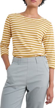 Seasalt Cornwall Sailor Stripe Three-Quarter Sleeve Organic Cotton Top