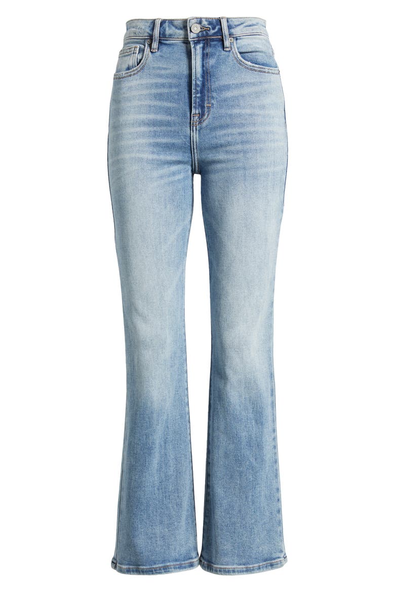 High Waist Flare Jeans, Alternate, color, MED WASH