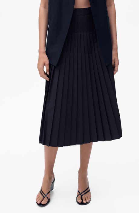 MANGO Pleated Midi Skirt