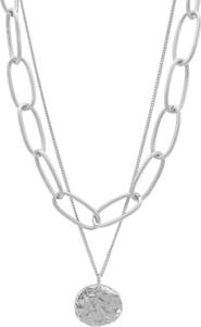 Adornia 14K Gold Plate Large Chain & Coin Layered Necklace