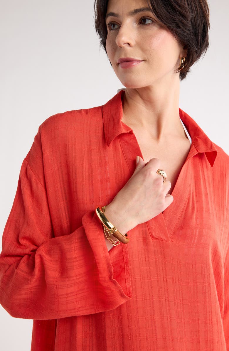 NORDSTROM RACK Long Sleeve Cover-Up Dress, Alternate, color, Red Valiant