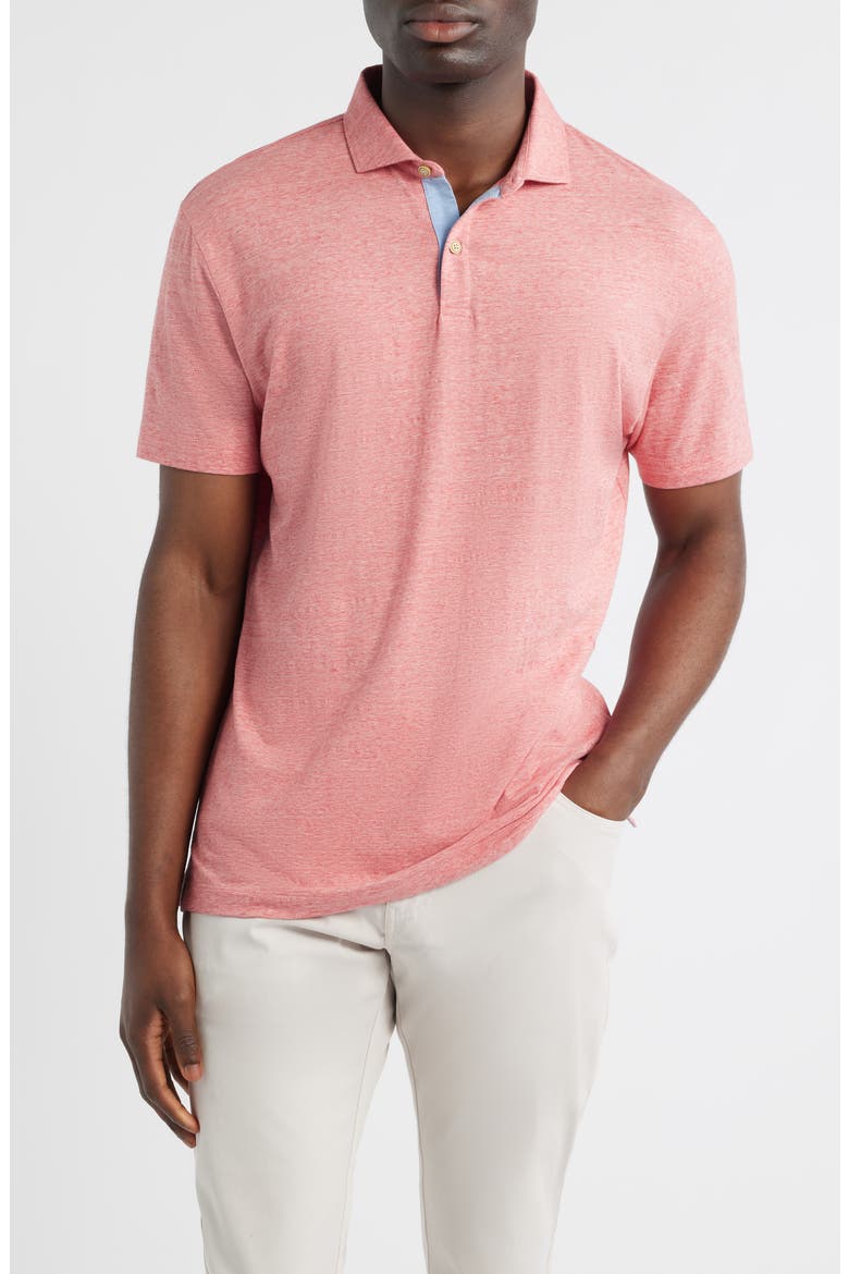 Starnes Heathered Cotton Blend Polo, Main, color, SLATE ROSE