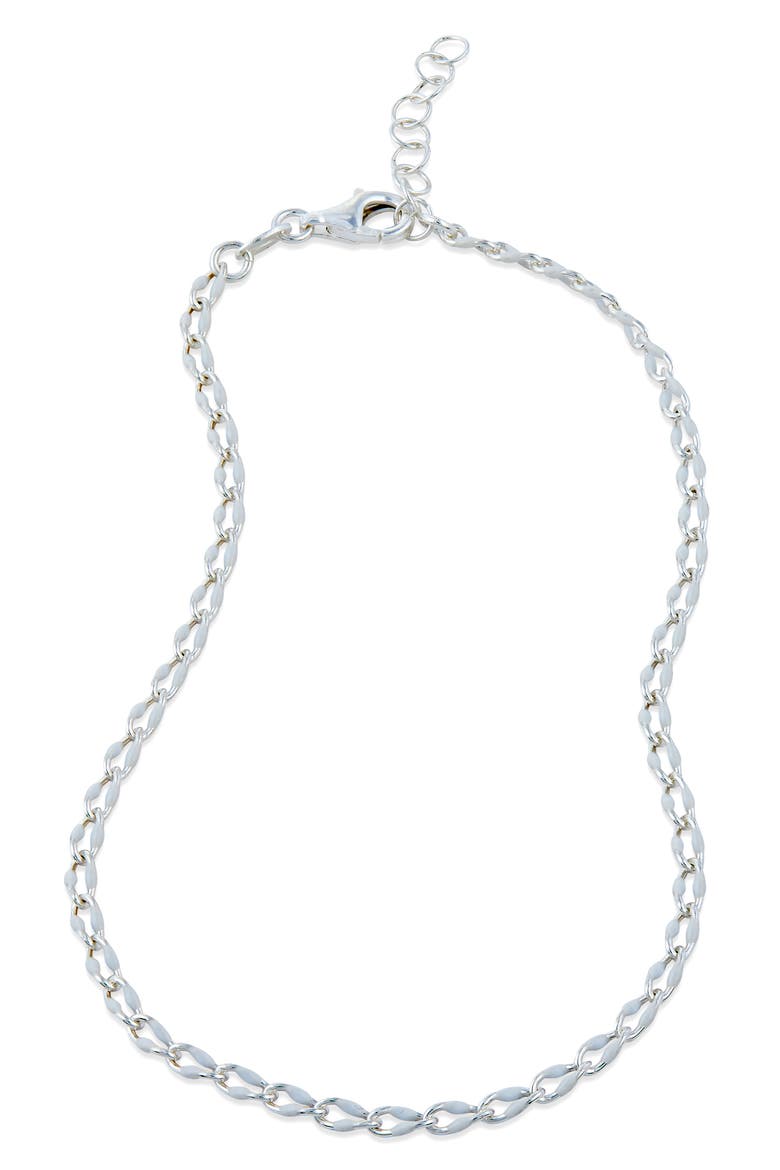Enamel Dot Chain Anklet, Main, color, SILVER/WHITE