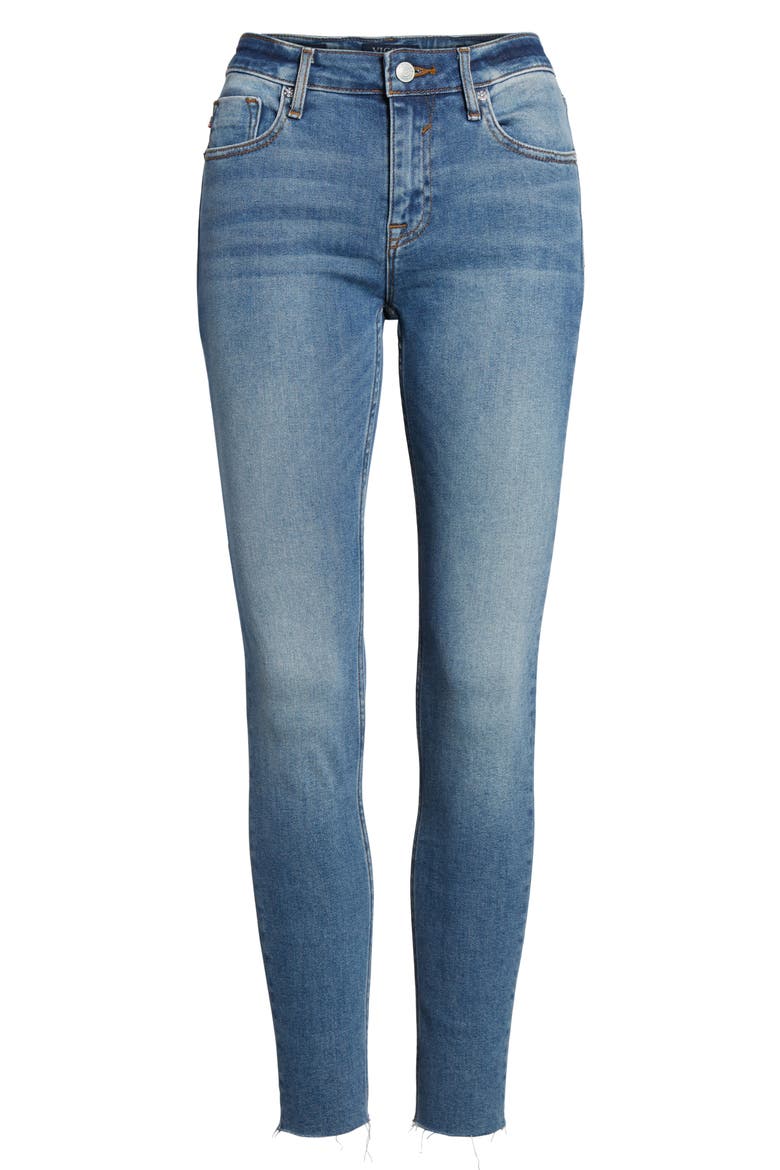 Marley Raw Hem Super Skinny Jeans, Alternate, color, LIGHT WASH