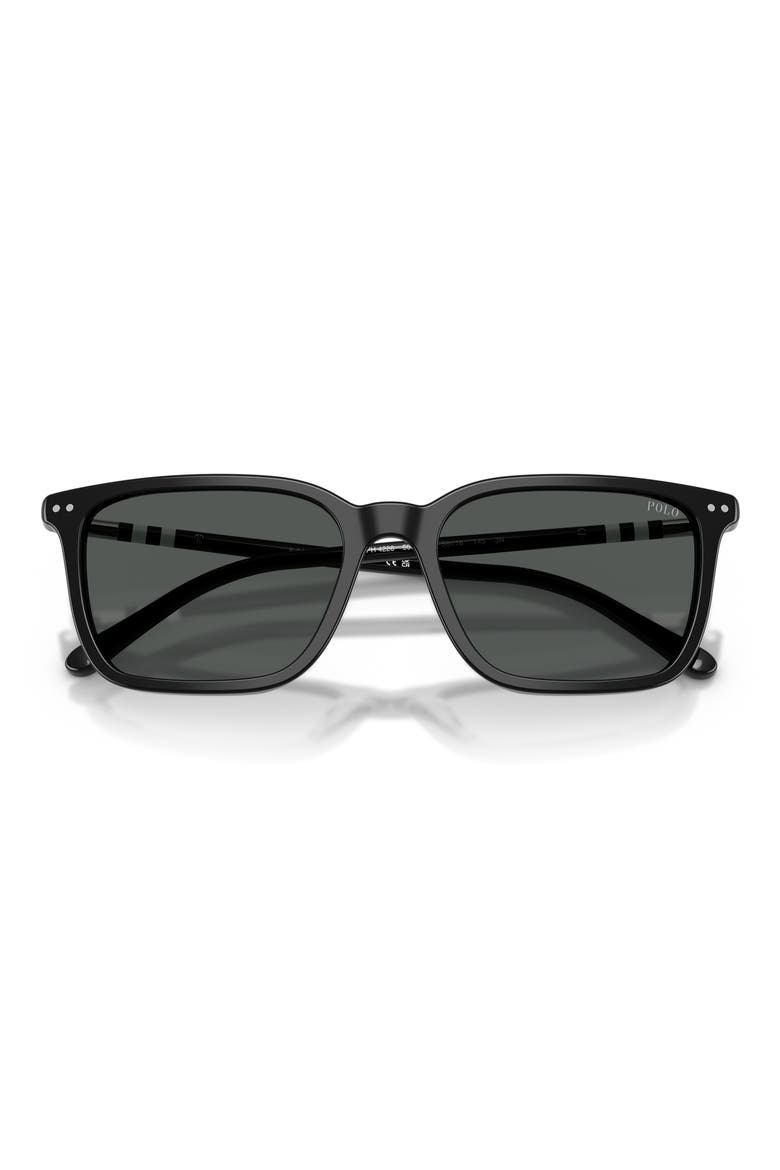 PH4226 56mm Pillow Sunglasses, Alternate, color, SHINY BLACK / DARK GREY
