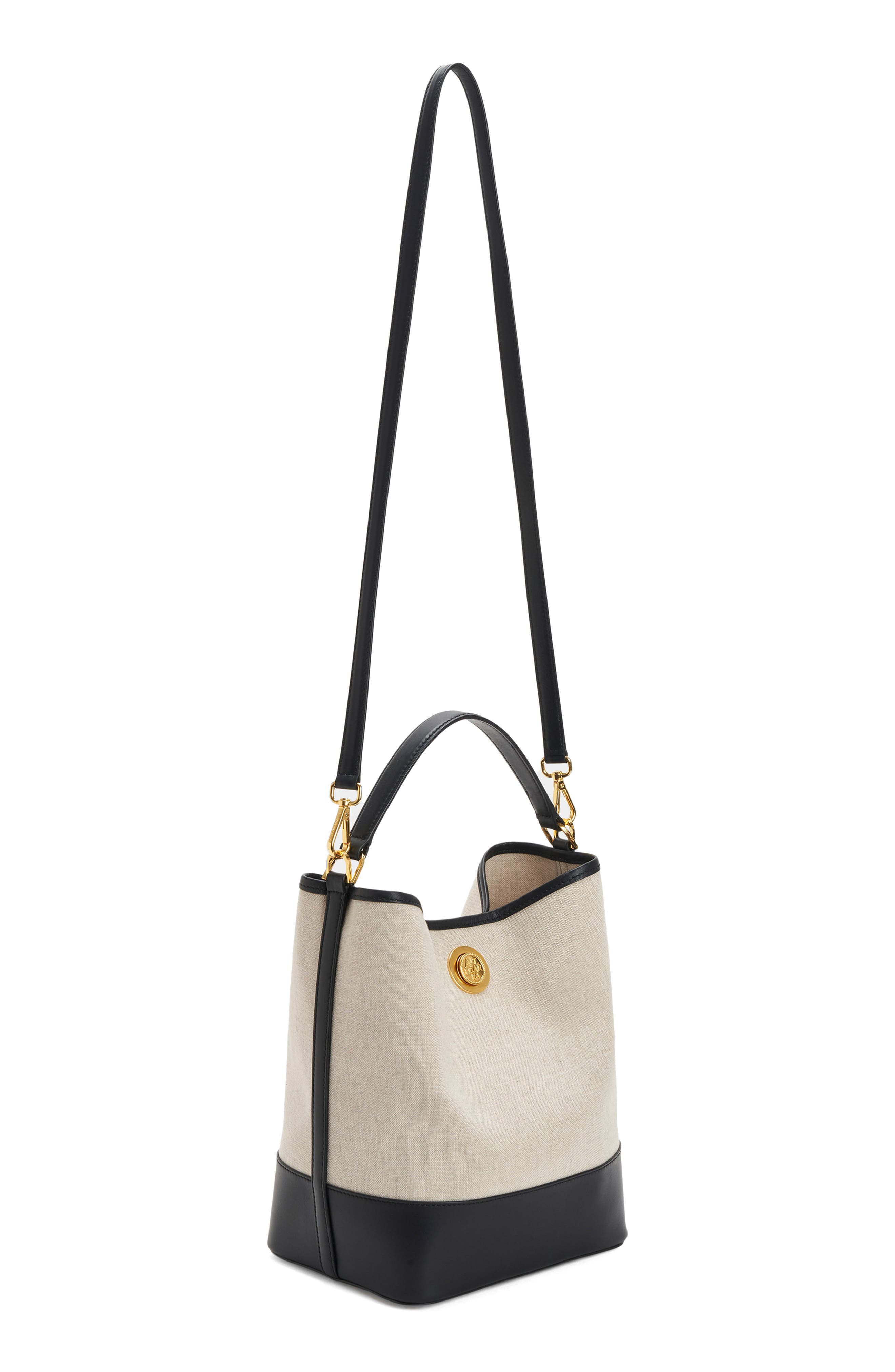 Altuzarra Large Canvas & Leather Bucket Bag, Alternate, color, 