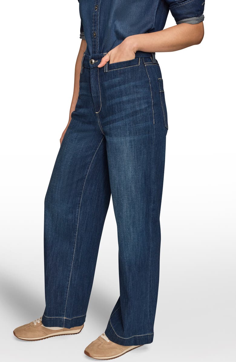 Donna Karan New York The Donna High Waist Wide Leg Jeans, Alternate, color, Dayton