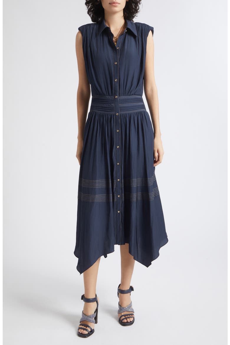Kiki Midi Shirtdress, Main, color, NAVY