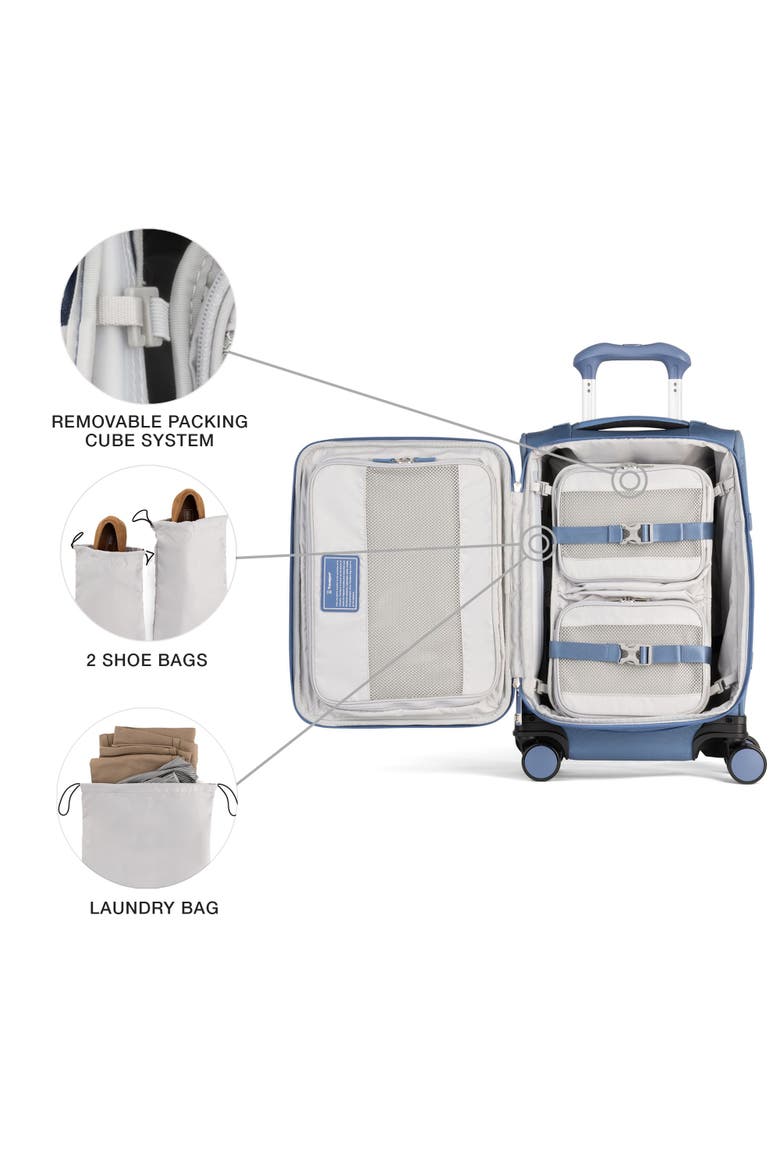 Versapack + Lightweight Softside Expandable 21" Carry On Spinner Luggage, Alternate, color, Elemental Blue