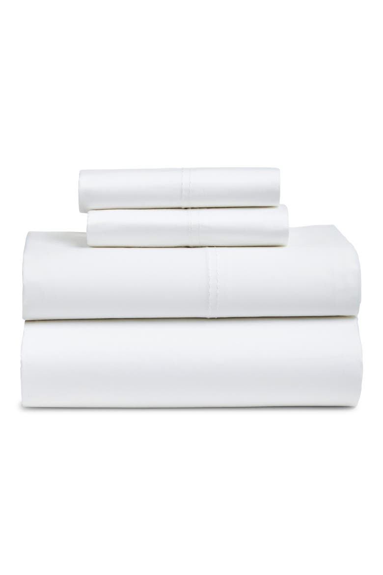 400 Thread Count Organic Cotton Sateen Sheet Set, Main, color, WHITE