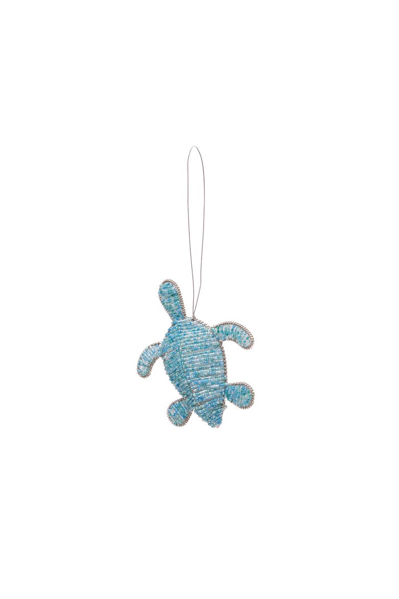 Beaded Turtle Ornament, Alternate, color, Blue