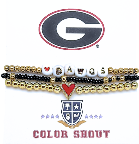 Georgia Bulldogs Love My College Bracelet Stack