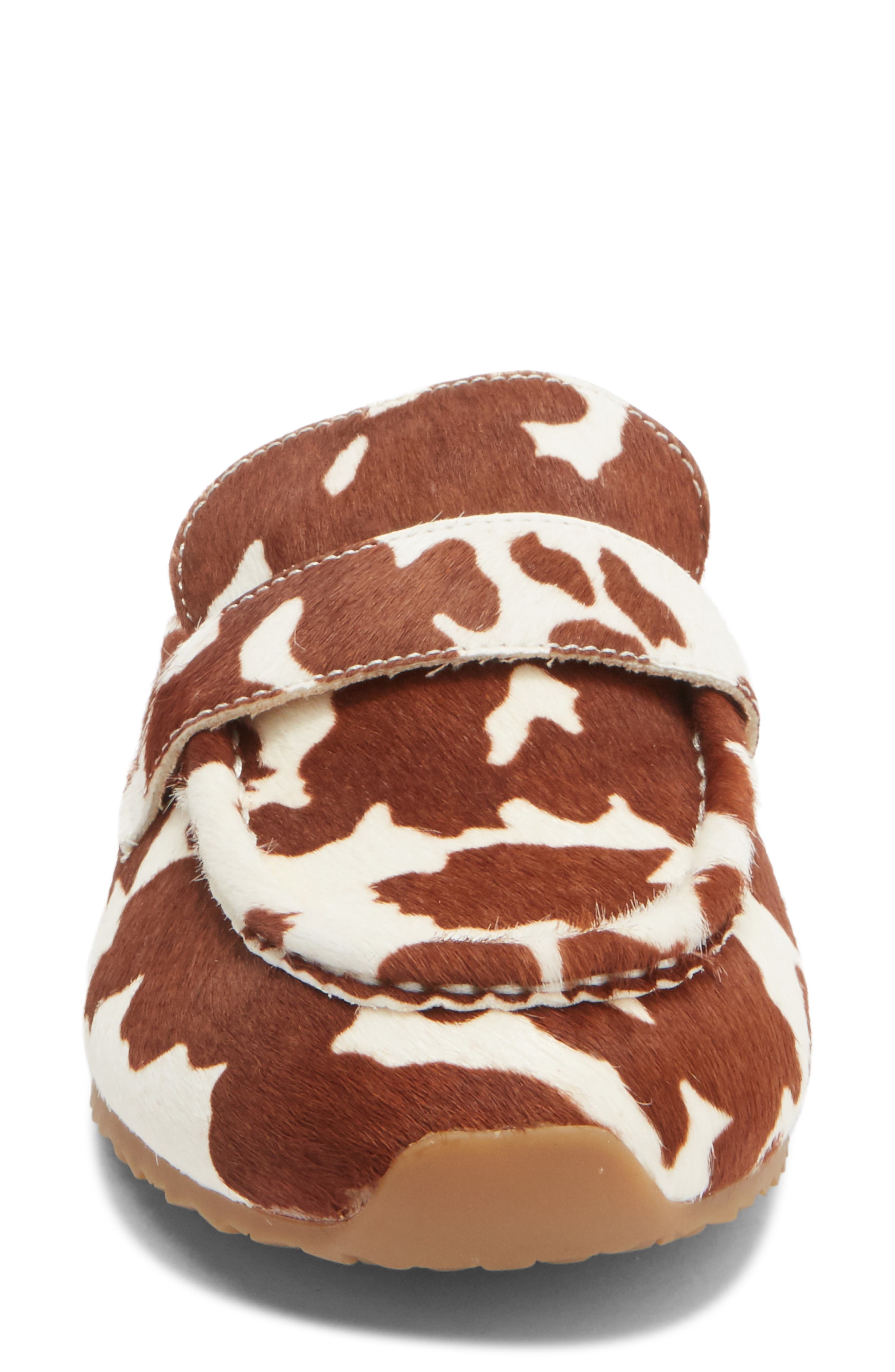 JSlides Paula Genuine Calf Hair Mule, Alternate, color, Brown Cow Print Calf Hair