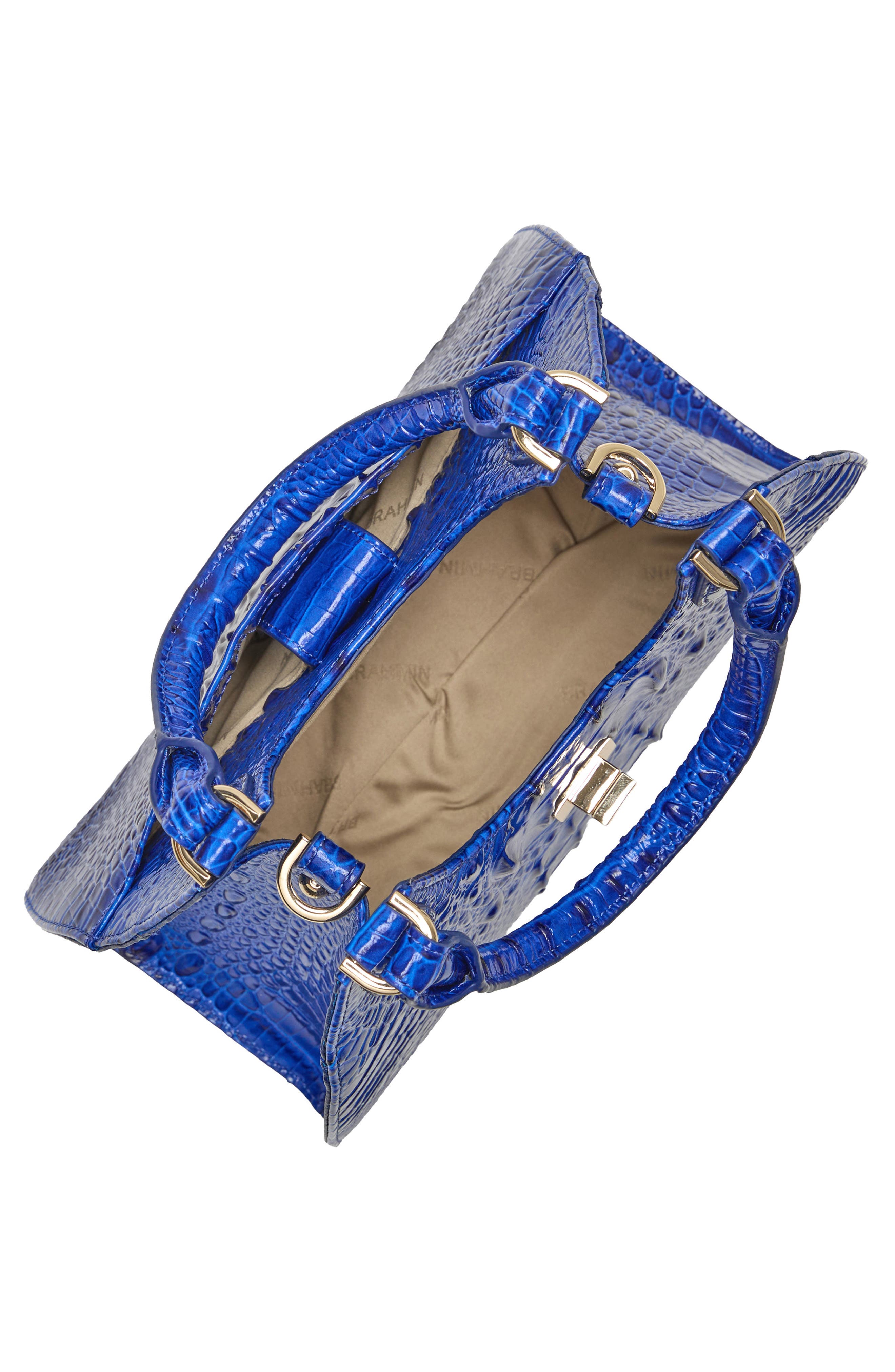 Brahmin Adrian Croc Embossed Leather Shoulder Bag, Alternate, color, Ultramarine