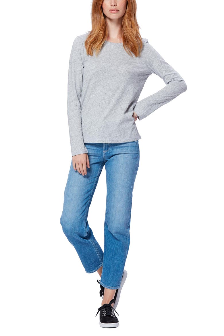 Audra Long Sleeve Cotton Blend Pullover, Alternate, color, HTHRGREY