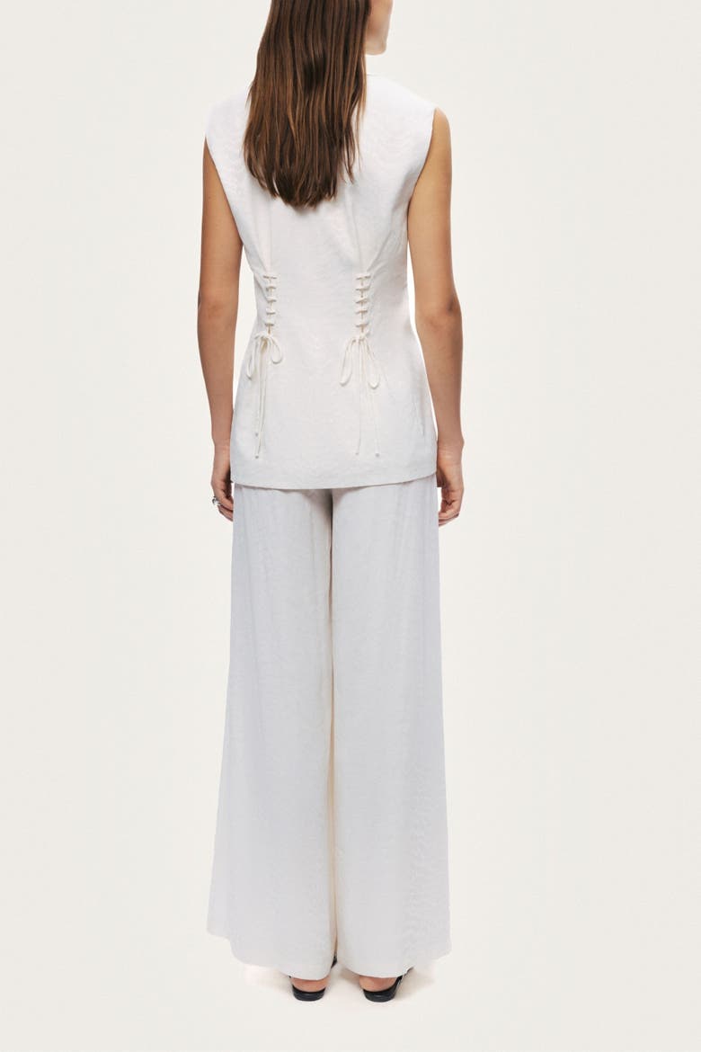 Lace Up Wide Leg Pants, Alternate, color, Ivory