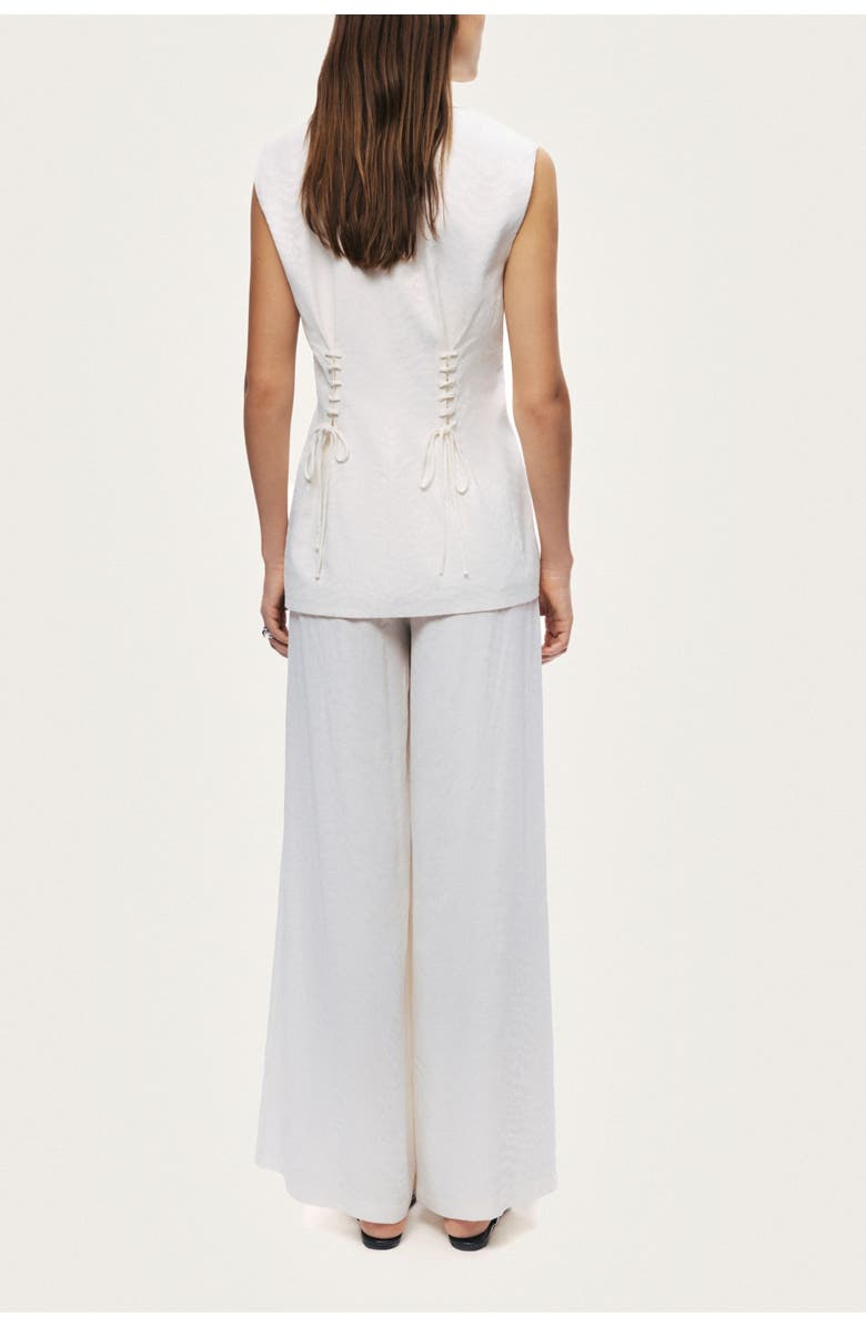 Nocturne Lace Up Wide Leg Pants, Alternate, color, Ivory