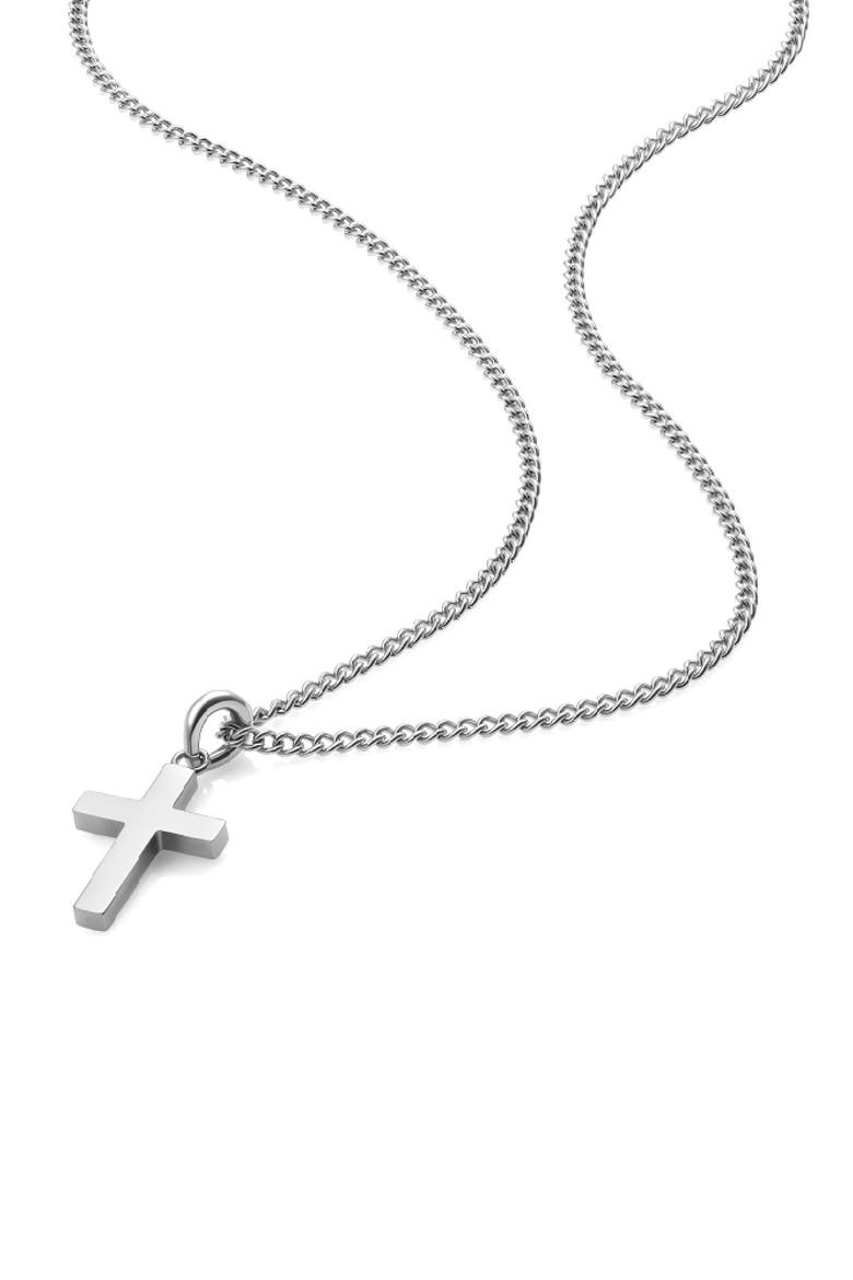 Sterling Silver Cross Pendant Necklace, Alternate, color, SILVER