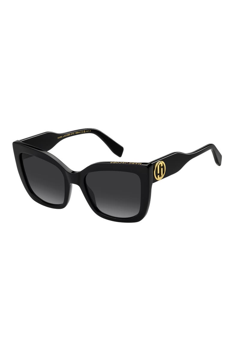 54mm Gradient Cat Eye Sunglasses, Alternate, color, BLACK/ DARK GREY