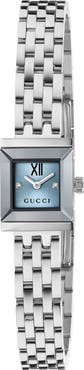 Gucci G-Frame Blue Dial Square Bracelet Watch, 14mm x 18mm