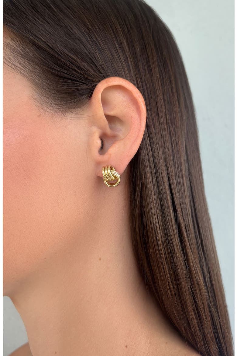 Maeve 14K Gold Plated Interlocking Circle Stud Earrings, Alternate, color, GOLD
