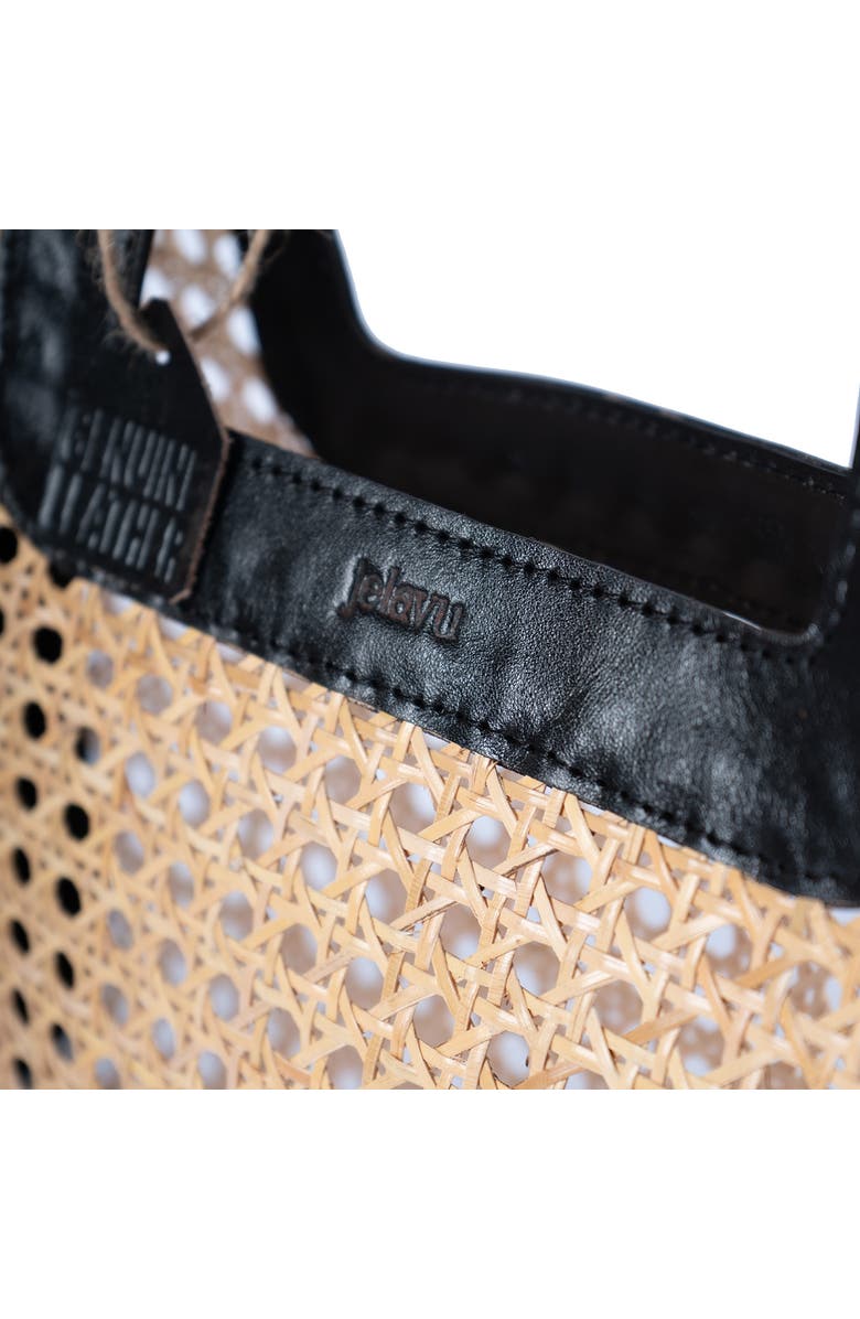 Jelavu Delmar Rattan & Leather Frame Clutch, Alternate, color,