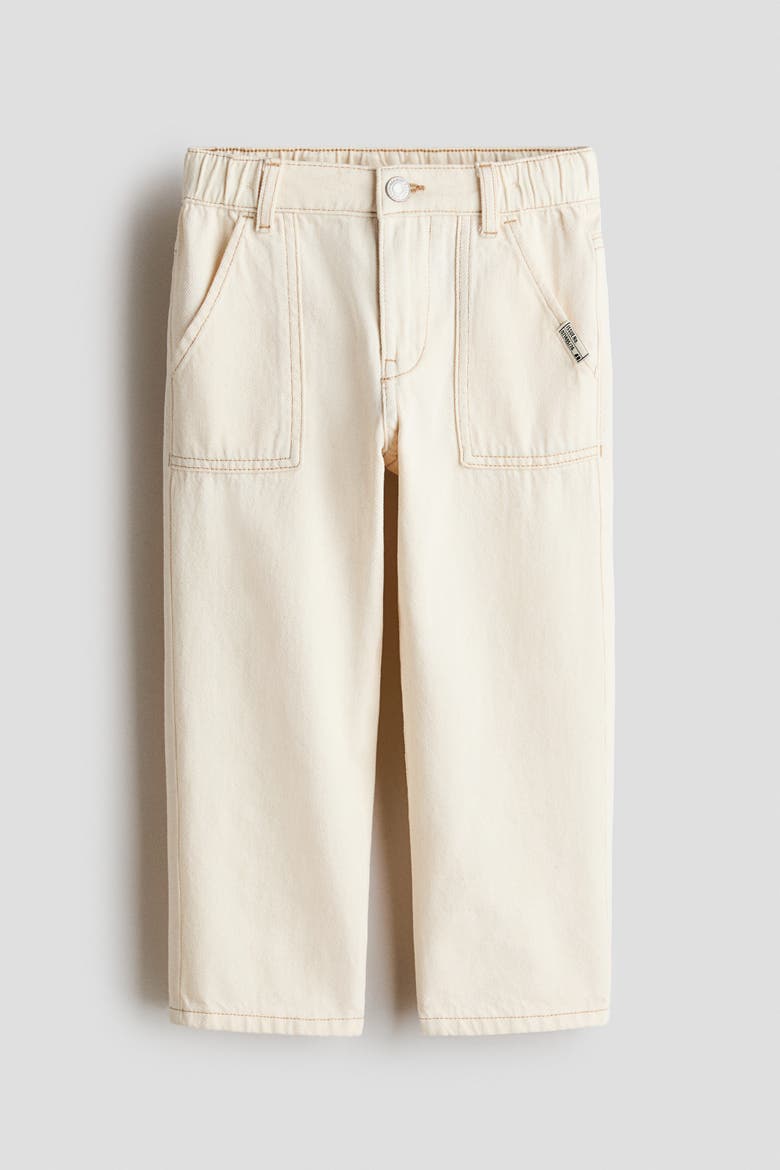 Loose Fit Tapered Leg Jeans, Alternate, color, Cream