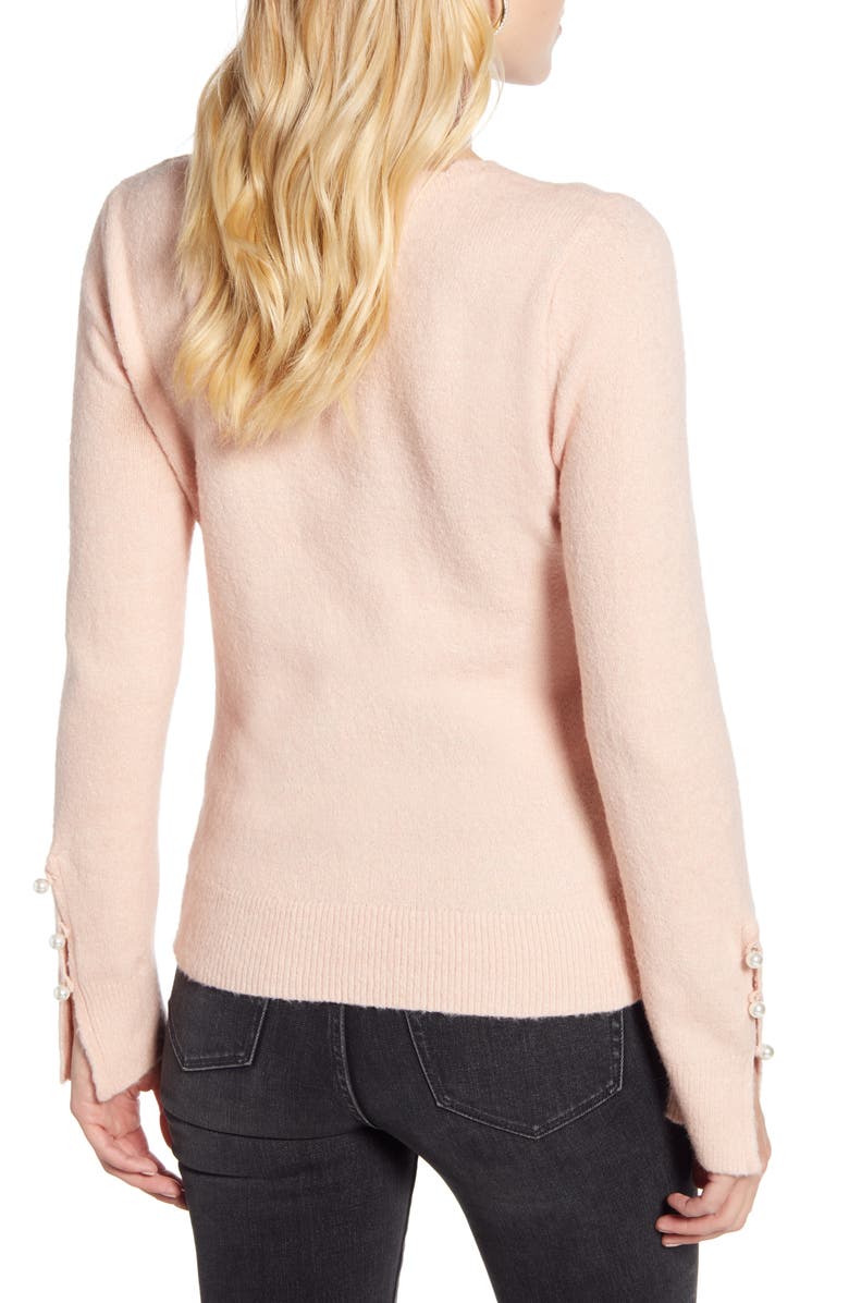 Rachel Parcell Scalloped Crewneck Sweater, Alternate, color,